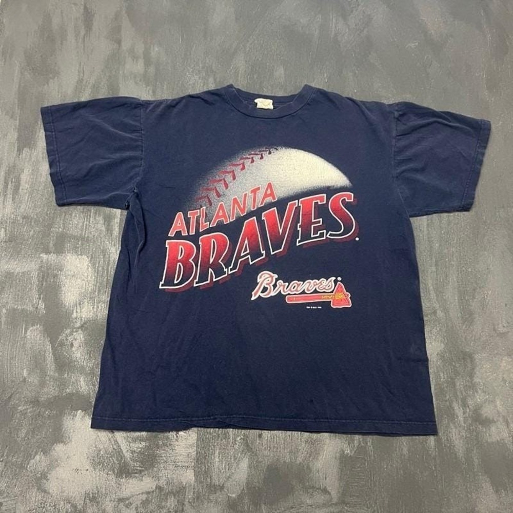 Vintage Atlanta Braves Shirt Mens Large Blue 1990s MLB
